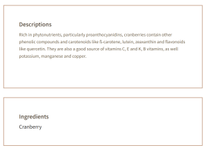 Description Cranberry