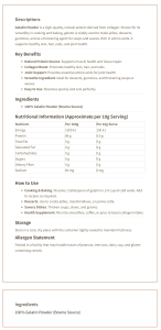 Description Gelatine powder 2