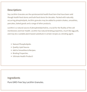 Description Soy Lecithin