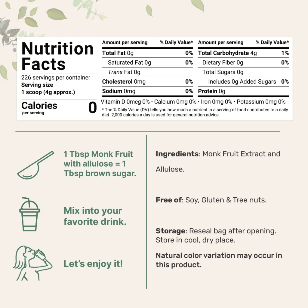 Monk Fruit Allulose Blend-All You Need To Know 5 Nutrition Allulose with Monk Fruit